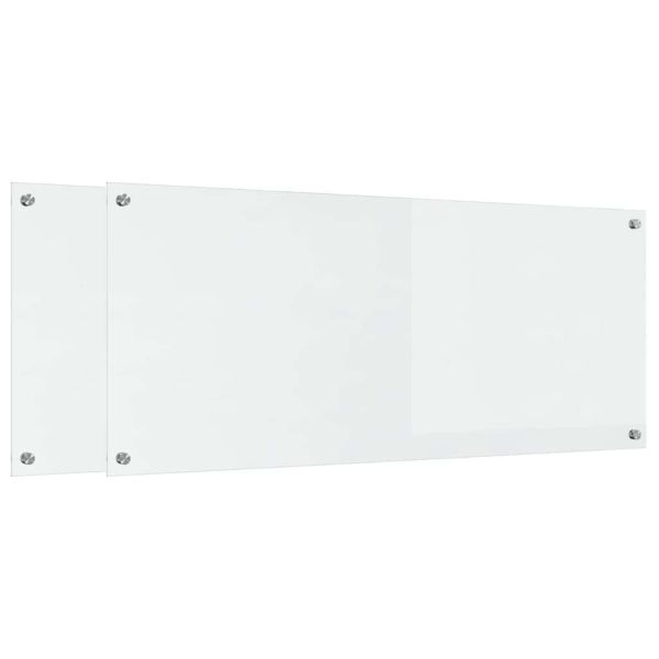 Кухненски гръб 2 pcs Прозрачен 120 x 50 cm закалено стъкло
