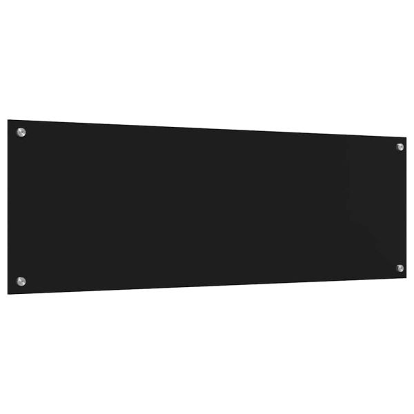 Кухненски гръб 2 pcs Черно 120 x 40 cm закалено стъкло