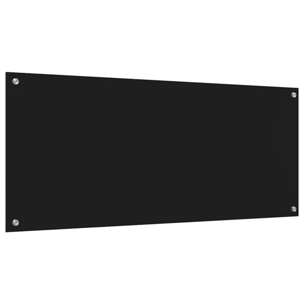 Кухненски гръб 2 pcs Черно 120 x 50 cm закалено стъкло