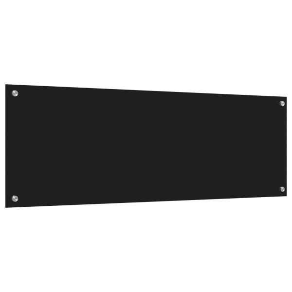 Кухненски гръб Черно 120 x 40 cm закалено стъкло
