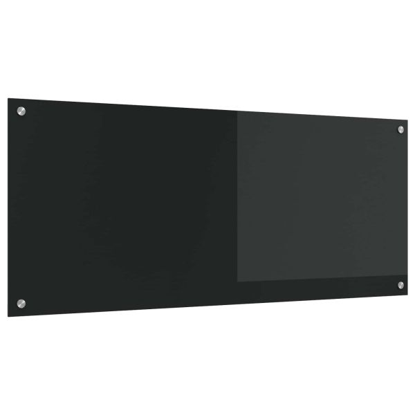 Кухненски гръб Черно 120 x 50 cm закалено стъкло