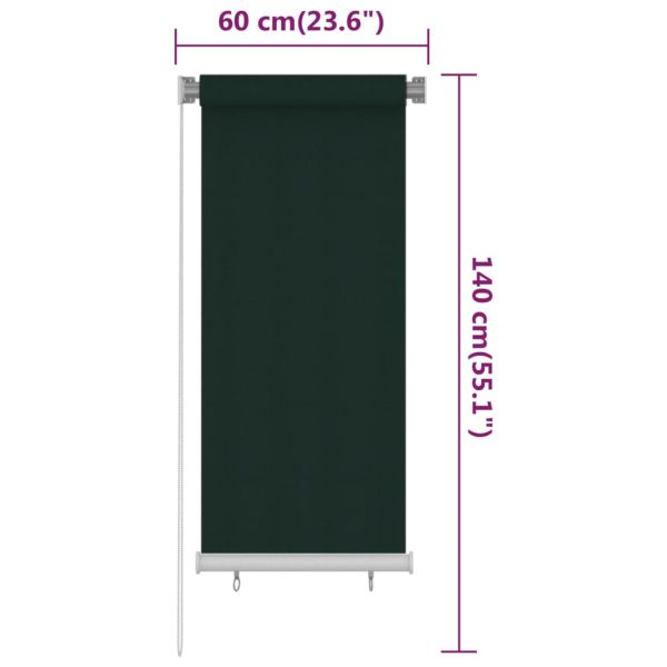 Външна роло щора, 60x140 см, тъмнозелена, HDPE