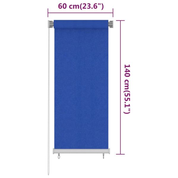 Външна роло щора, 60x140 см, синя, HDPE