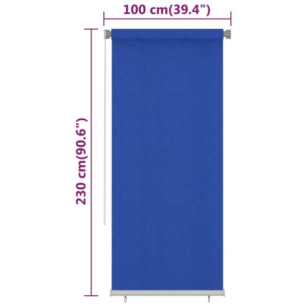 Външна роло щора, 100x230 см, синя, HDPE