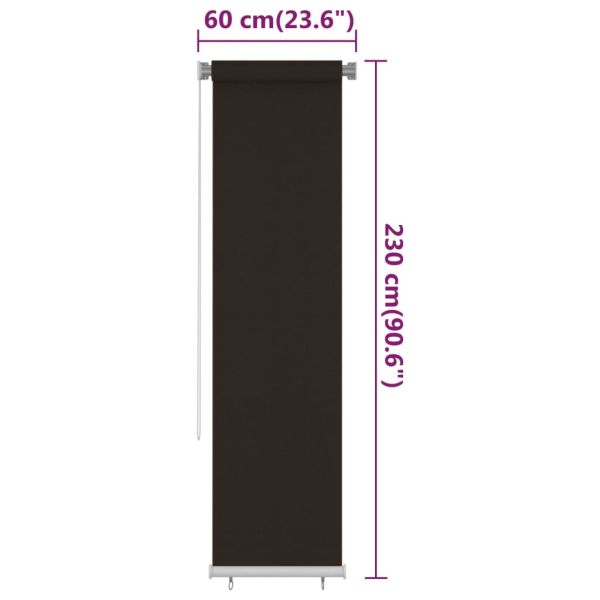 Външна роло щора, 60x230 см, кафява, HDPE