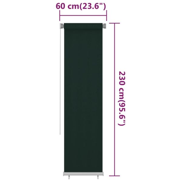 Външна роло щора, 60x230 см, тъмнозелена, HDPE