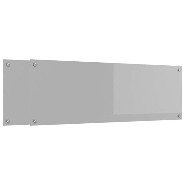 Кухненски гръб 2 pcs Светлосиво 120 x 40 cm закалено стъкло