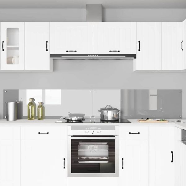 Кухненски гръб 2 pcs Светлосиво 120 x 40 cm закалено стъкло