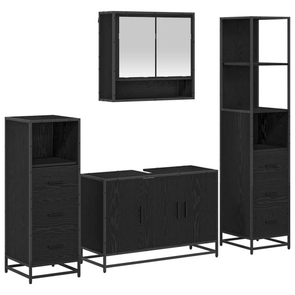 Комплект мебели за баня 3 бр. Дъб 35 x 37,5 x 166 см