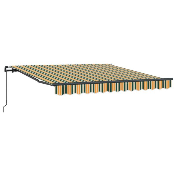 Прибираща се тента Зелен и жълт 350 x 250 cm