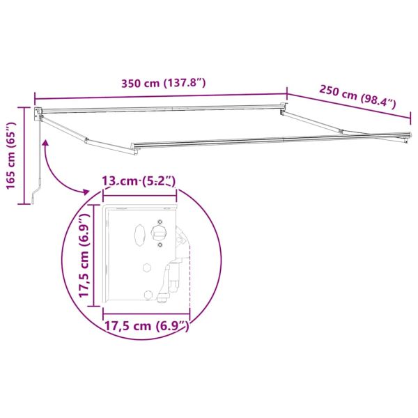 Прибираща се тента Зелено 350 x 250 cm