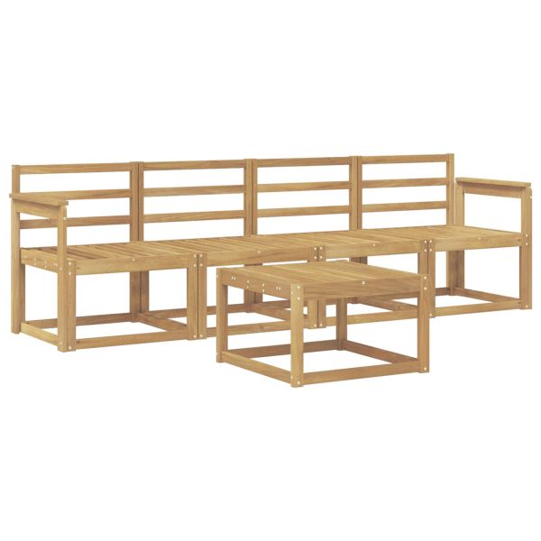 Комплект дивани за открито 5 pcs Бяло 59 x 59 x 37 см