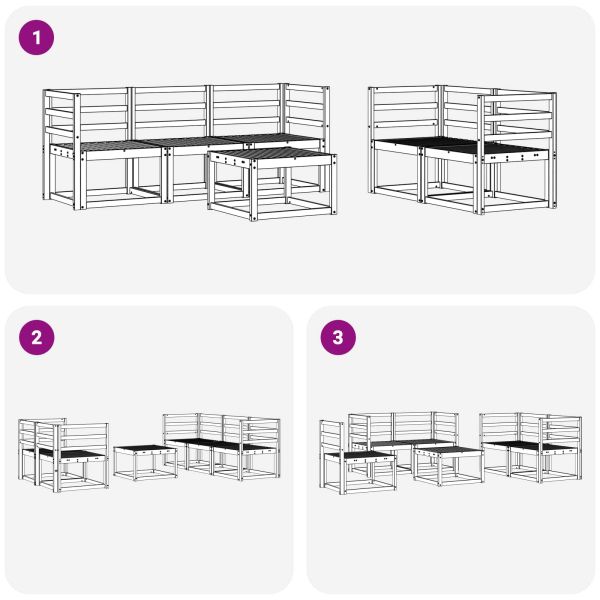 Комплект дивани за открито 6 pcs Бяло 59 x 59 x 37 см