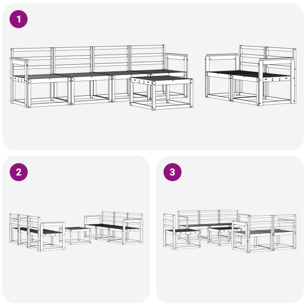 Комплект дивани за открито 7 pcs Бяло 59 x 59 x 37 см