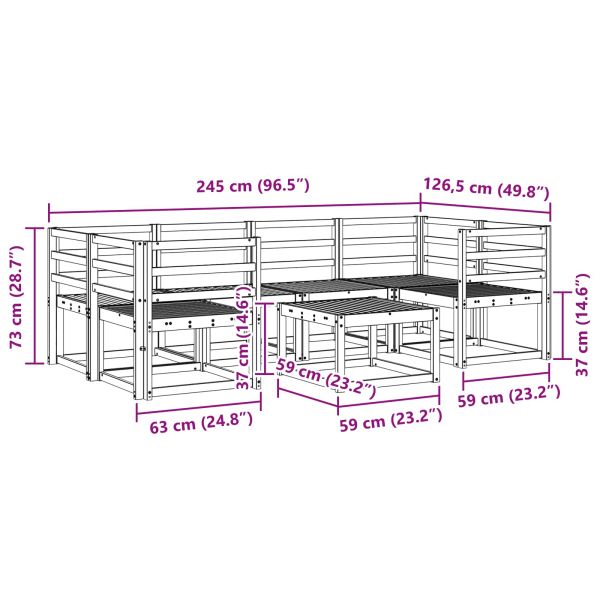 Комплект дивани за открито 7 pcs Бяло 59 x 59 x 37 см