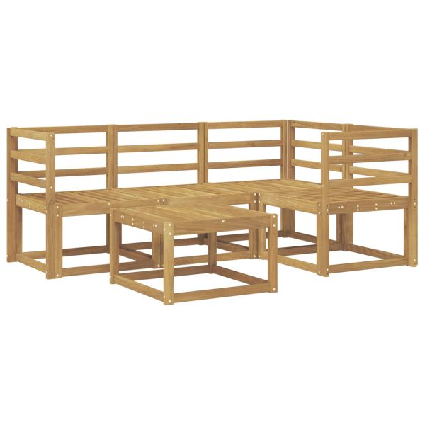 Комплект дивани за открито 5 pcs Бяло 59 x 59 x 37 см