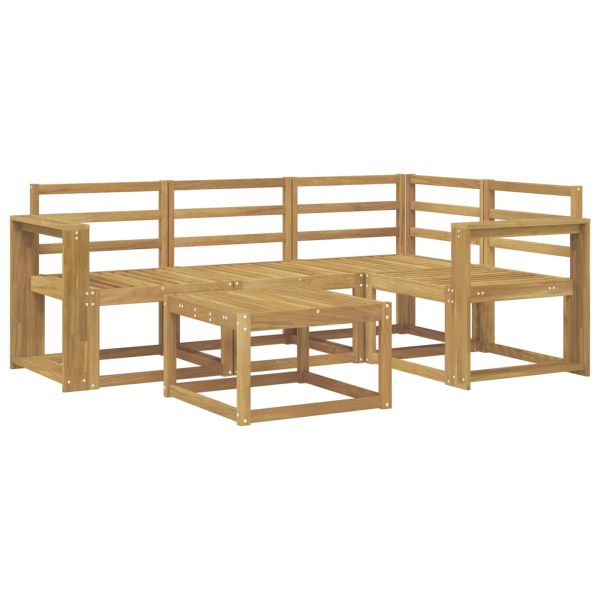Комплект дивани за открито 5 pcs Бяло 59 x 59 x 37 см