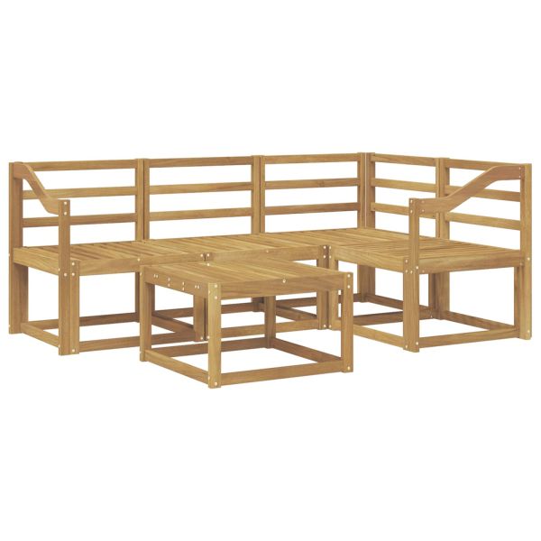 Комплект дивани за открито 5 pcs Бяло 59 x 59 x 37 см