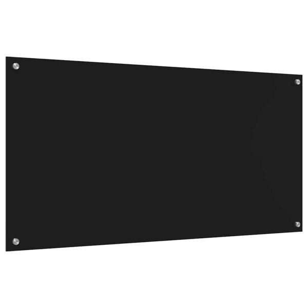 Кухненски гръб 2 pcs Черно 120 x 60 cm закалено стъкло