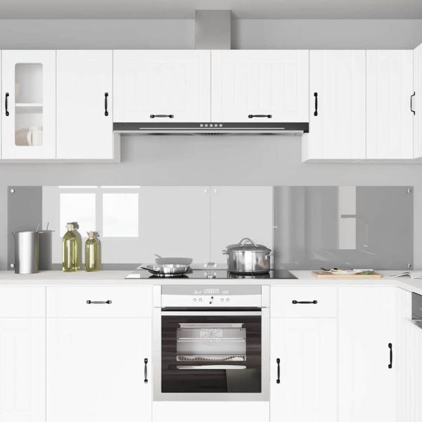 Кухненски гръб 2 pcs Светлосиво 120 x 50 cm закалено стъкло