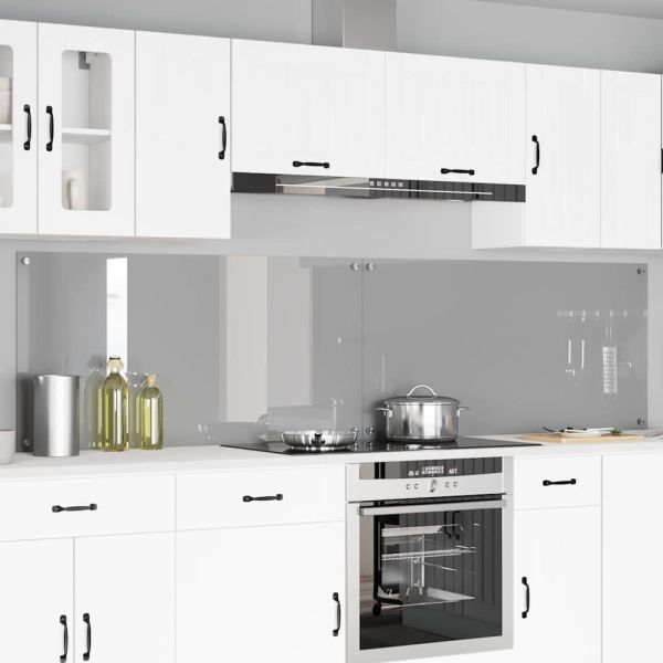 Кухненски гръб 2 pcs Светлосиво 120 x 60 cm закалено стъкло