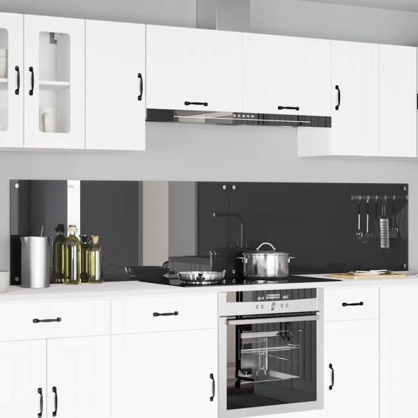 Кухненски гръб 2 pcs Тъмен сив 120 x 50 cm закалено стъкло