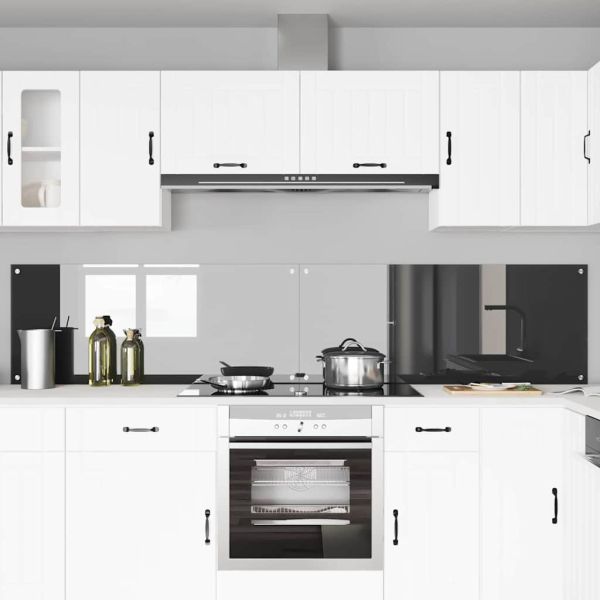 Кухненски гръб 2 pcs Тъмен сив 120 x 50 cm закалено стъкло