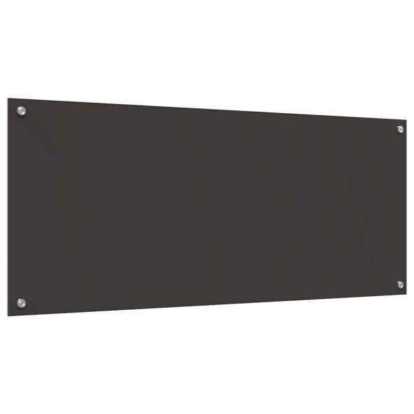 Кухненски гръб 2 pcs Тъмен сив 120 x 50 cm закалено стъкло