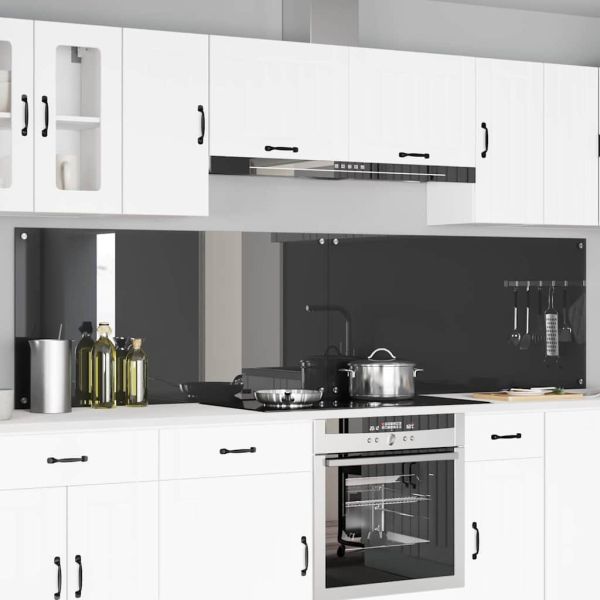 Кухненски гръб 2 pcs Тъмен сив 120 x 60 cm закалено стъкло