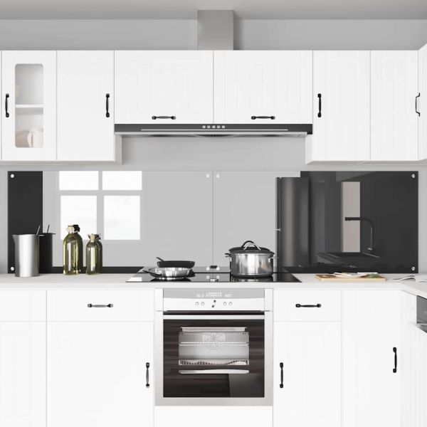 Кухненски гръб 2 pcs Тъмен сив 120 x 60 cm закалено стъкло