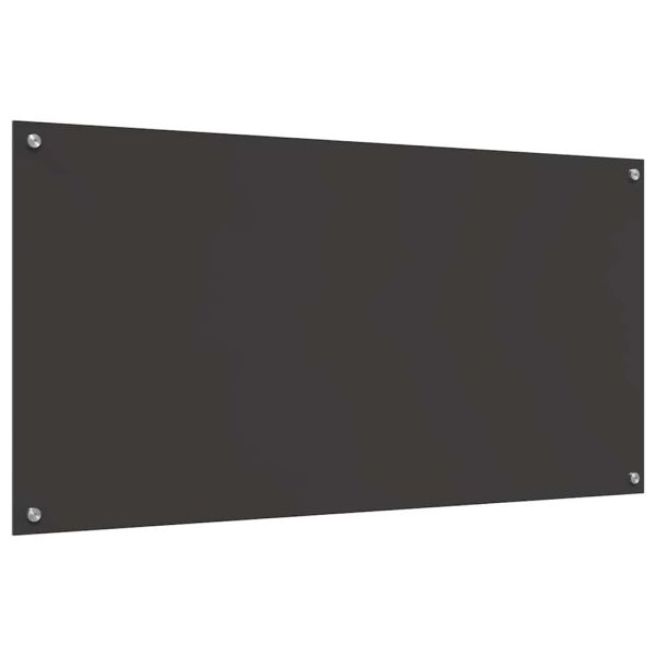 Кухненски гръб 2 pcs Тъмен сив 120 x 60 cm закалено стъкло