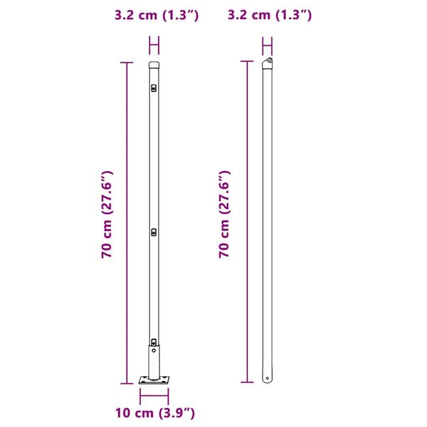 Пост за ограда с бетонна основа 13 бр. Зелено