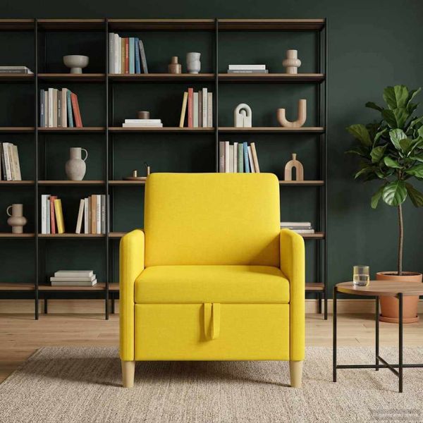 Диван с storage Светло жълто 72 x 78 x 87 см Полиестер