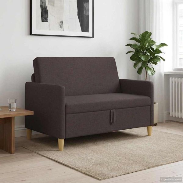 Диван с storage Тъмен кафяв 122 x 78 x 87 см Полиестер