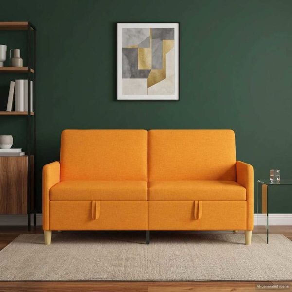 Диван с storage Тъмен жълт 172 x 78 x 87 см Полиестер