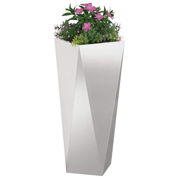 Кашпа 2 pcs Сребрист 30 x 30 x 75 см Неръждаема стомана
