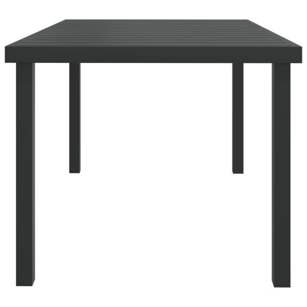 Градинска маса черна 140x90x74 см алуминий и WPC