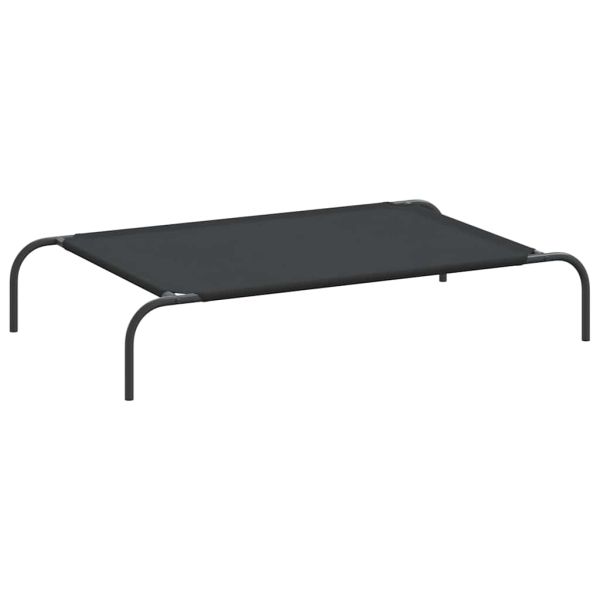 Повдигнато легло за кучета черно 110x65x20 cm Оксфорд плат
