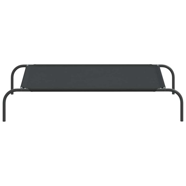 Повдигнато легло за кучета черно 110x65x20 cm Оксфорд плат