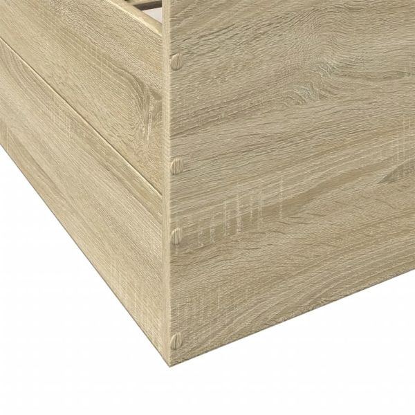 Рамка за легло с чекмедже дъб сонома 90x190 см инженерно дърво