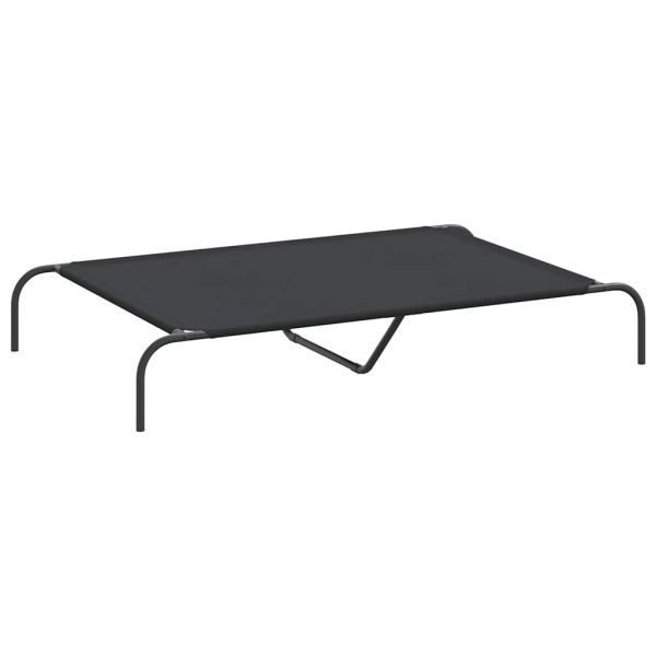 Повдигнато легло за кучета черно 130x80x20 cm Оксфорд плат