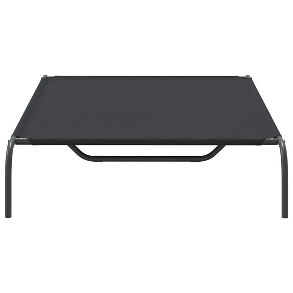 Повдигнато легло за кучета черно 130x80x20 cm Оксфорд плат