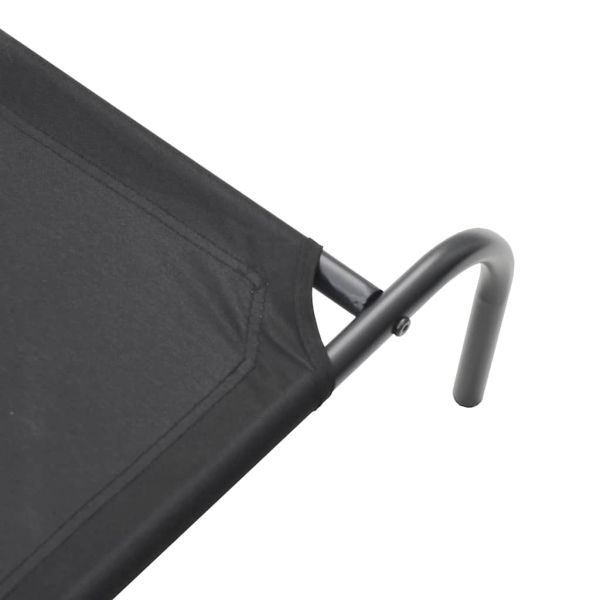Повдигнато легло за кучета черно 130x80x20 cm Оксфорд плат