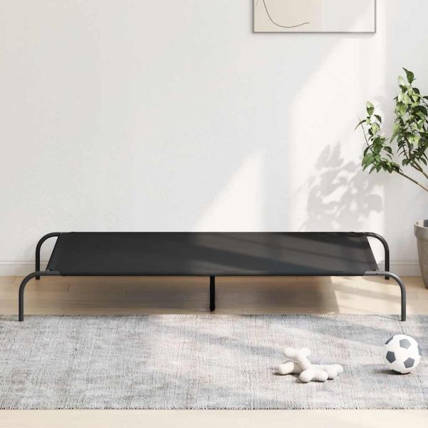 Повдигнато легло за кучета черно 150x90x20 cm Оксфорд плат
