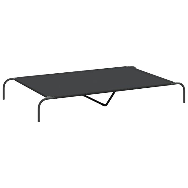 Повдигнато легло за кучета черно 150x90x20 cm Оксфорд плат