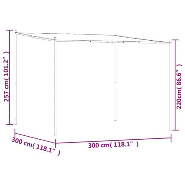Шатра, бежова, 3x3 м, 180 г/м², плат и стомана