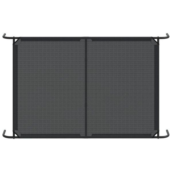 Повдигнато легло кучета черно 150x90x20 cm Текстилен и стомана