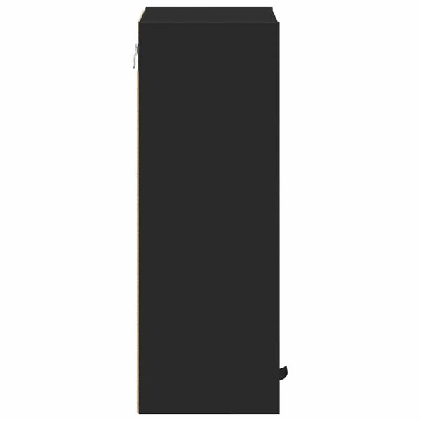 Шкаф за баня Черно 39 x 23,5 x 65 см Инженерно дърво & Метал