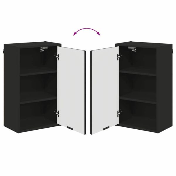 Шкаф за баня Черно 39 x 23,5 x 65 см Инженерно дърво & Метал