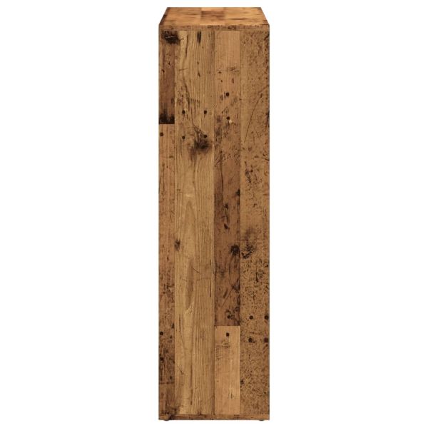 Разделител за стая / библиотека, старо дърво, 102x29x103,5 см